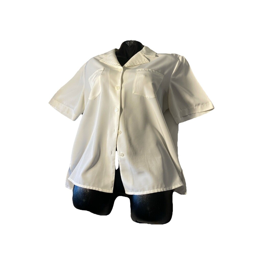 Ted Baker Sheer‎ Blouse Size 14 Button Down White